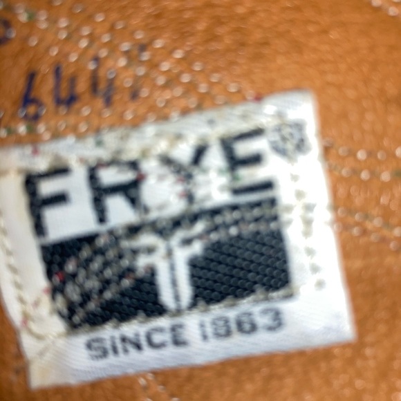 Frye Cream and Tan Heeled Boots with Western Design and Decorative Stitching - Picture 4 of 4